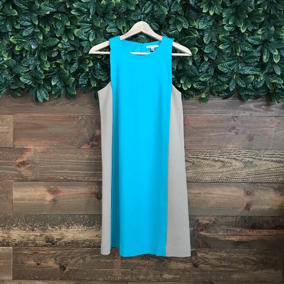 MANGO SUIT Teal/Nude Color Block Dress in size XS - Picture 4 of 6